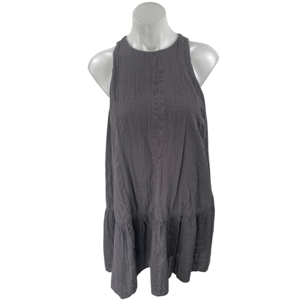 Urban Outfitters Maisy Black Sleeveless Ruffle Racerback Mini Tank Shift Dress M